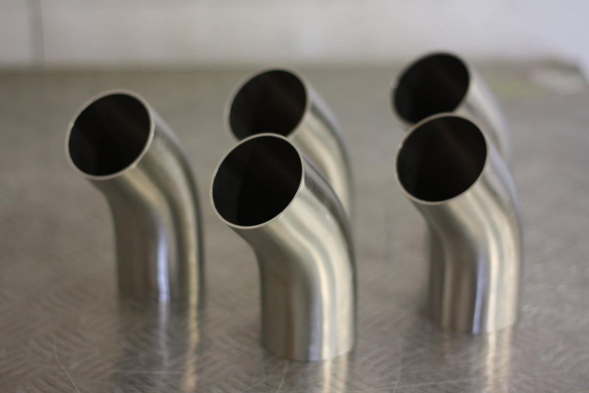 45 Degree 2.5" 63.5mm Tight 1D Stainless Steel Bend