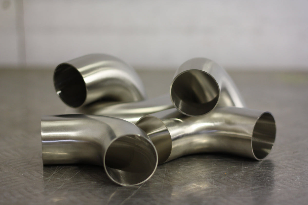 90 Degree 2.5" 63.5mm Tight 1D Stainless Steel Bend
