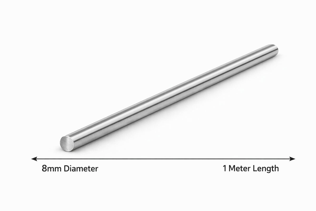 8mm X 1000mm Stainless Steel Round Bar