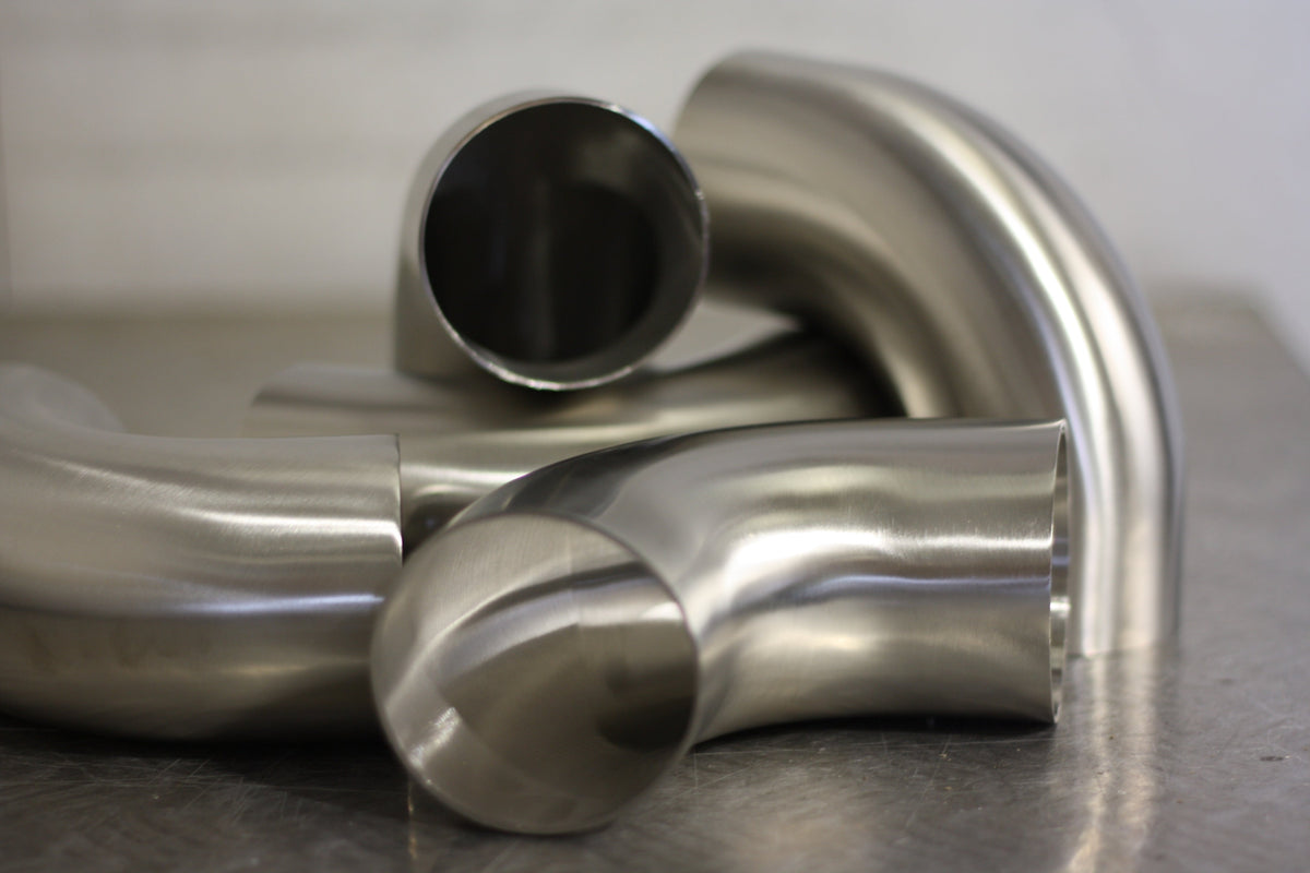 90 Degree 3.5" 88.9mm Tight 1D Stainless Steel Bend